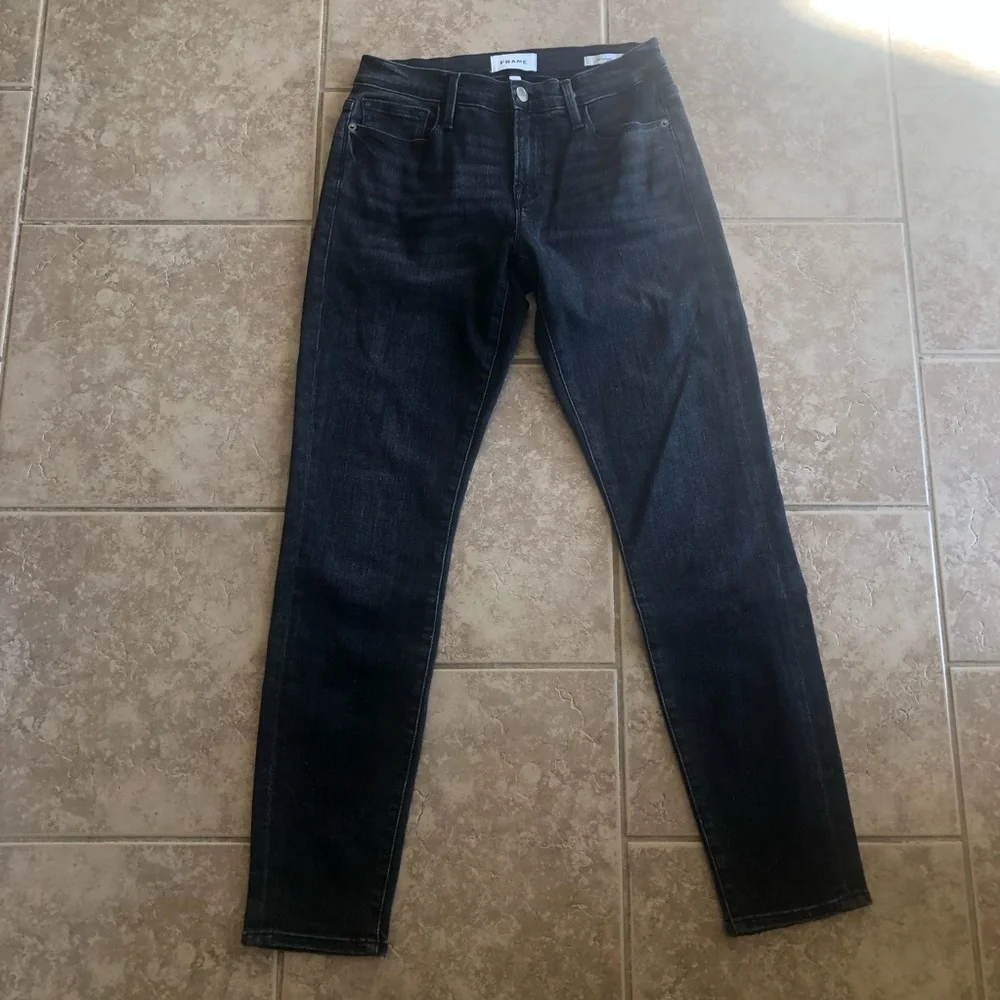 FRAME le Garçon Jeans Pembroke Gray Black size 26 NWT - Picture 5 of 6